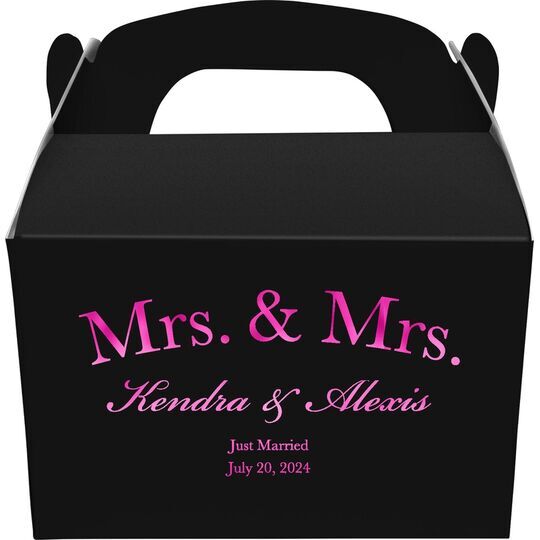 Mrs & Mrs Arched Gable Favor Boxes
